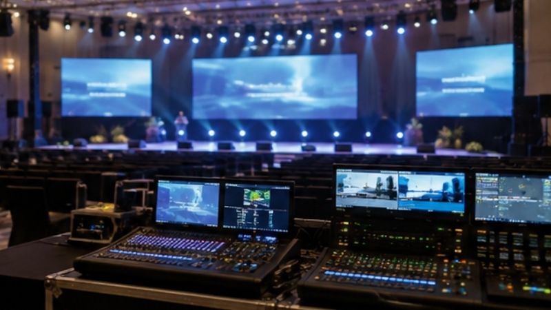 Corporate event production, AV and coordination